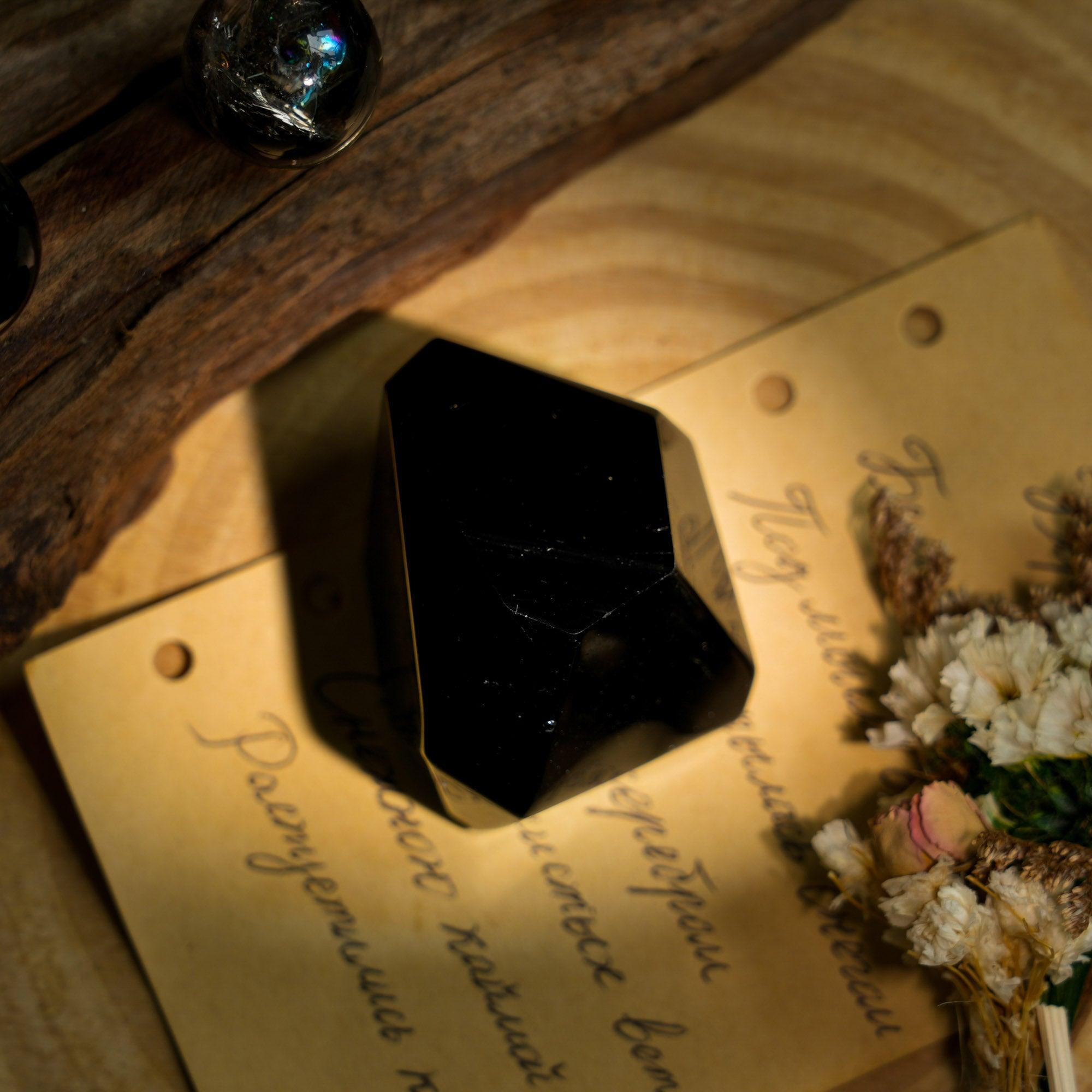 Black Obsidian Freeform - helmsman - crystal