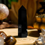 Black Obsidian Point - helmsman - crystal