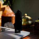 Black Obsidian Point - helmsman - crystal