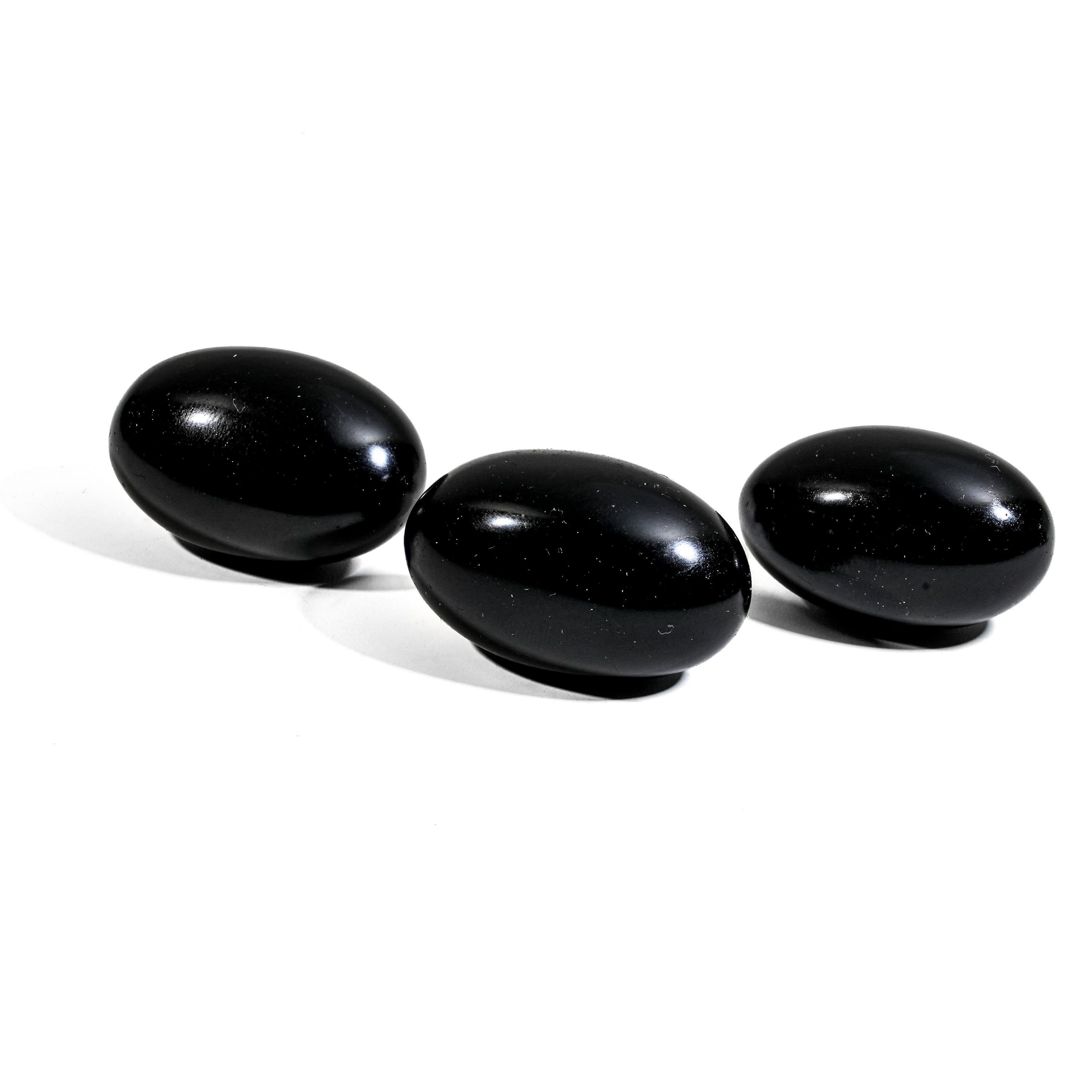 Black Obsidian Tumbled Stone Set-Helmsman Crystal
