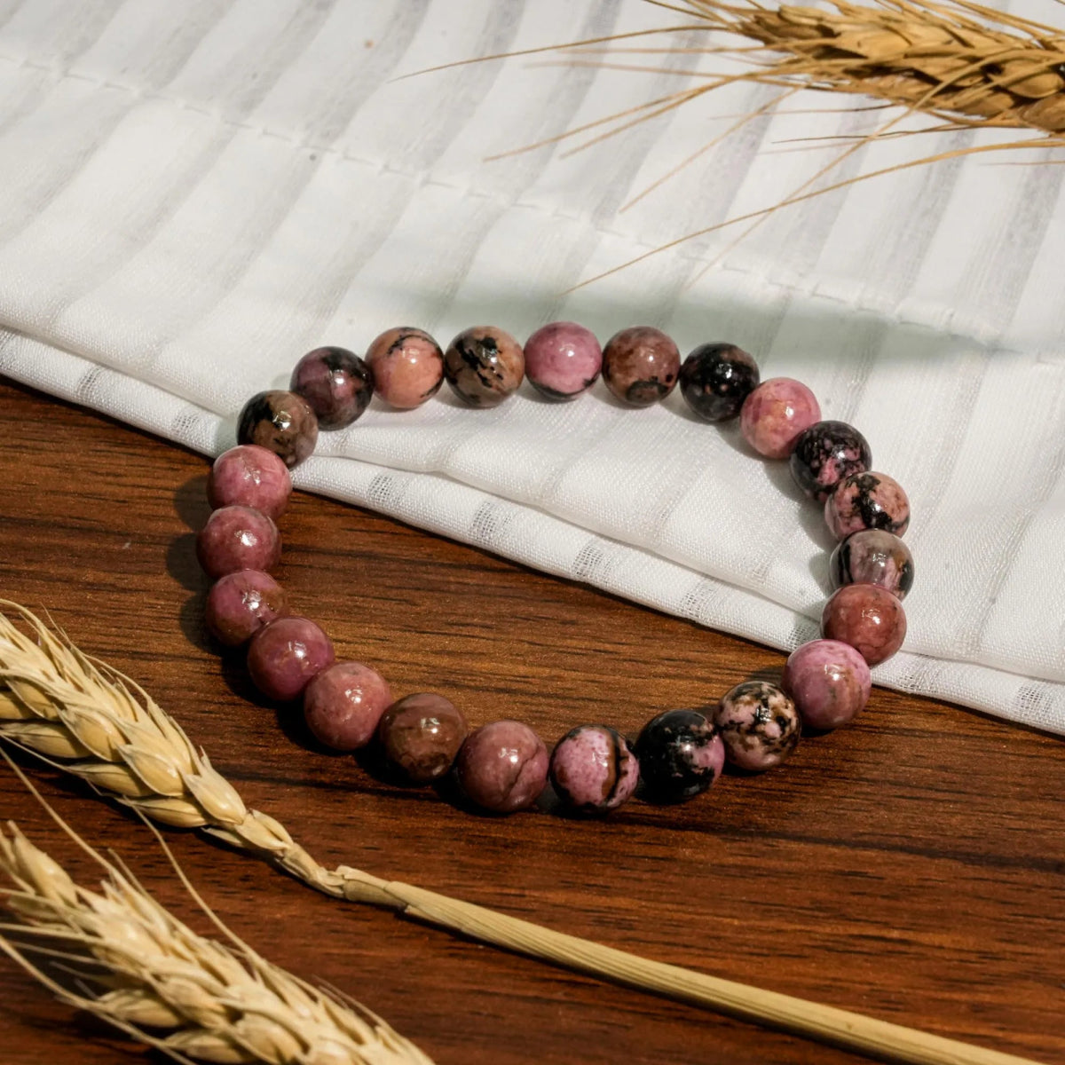 Black Rhodonite Bracelet - helmsman - crystal