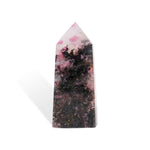 Black Rhodonite Tower - helmsman - crystal