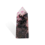 Black Rhodonite Tower - helmsman - crystal