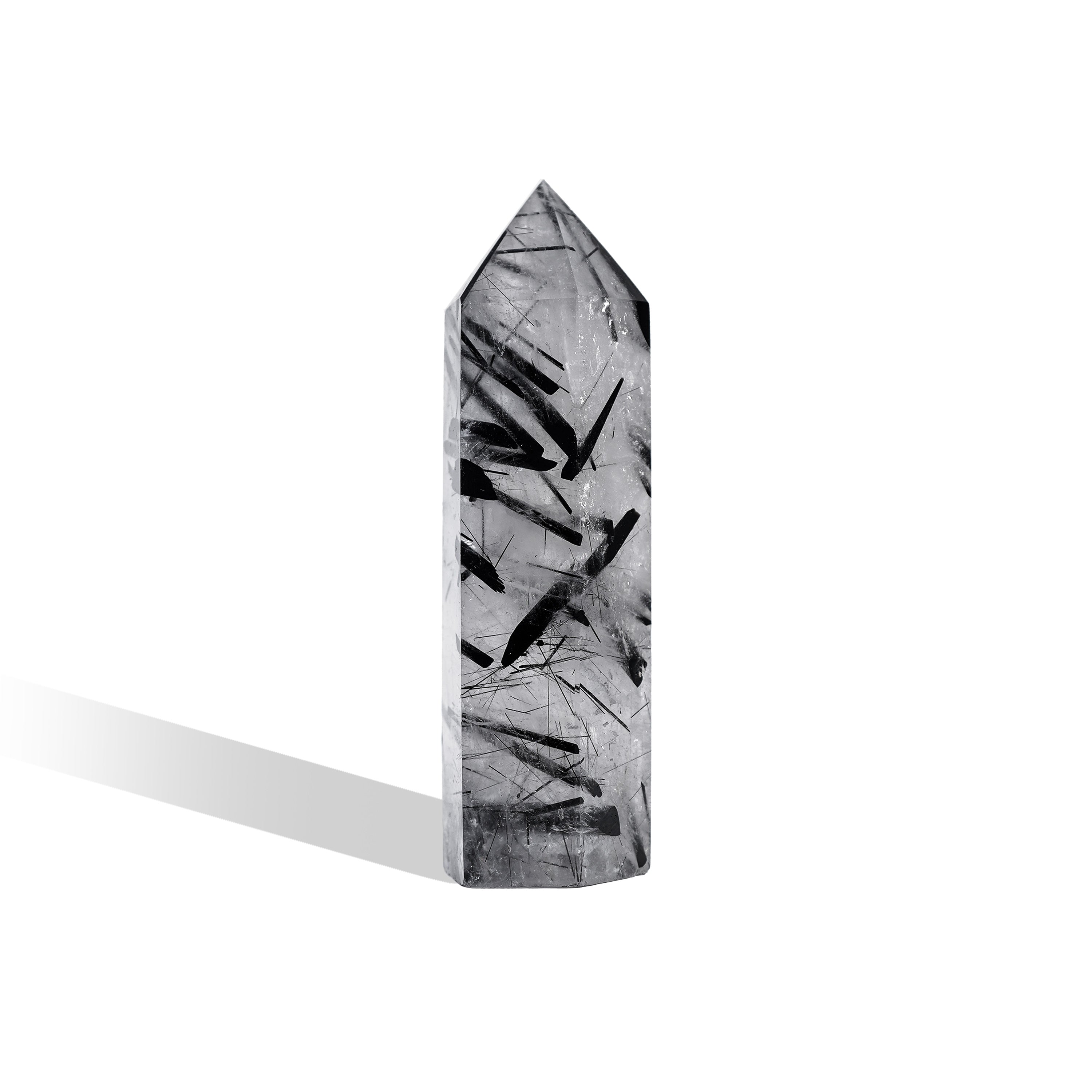 Black Rutilated Quartz Point-Helmsman Crystal