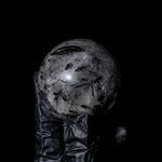 Black Rutilated Quartz Sphere - helmsman - crystal