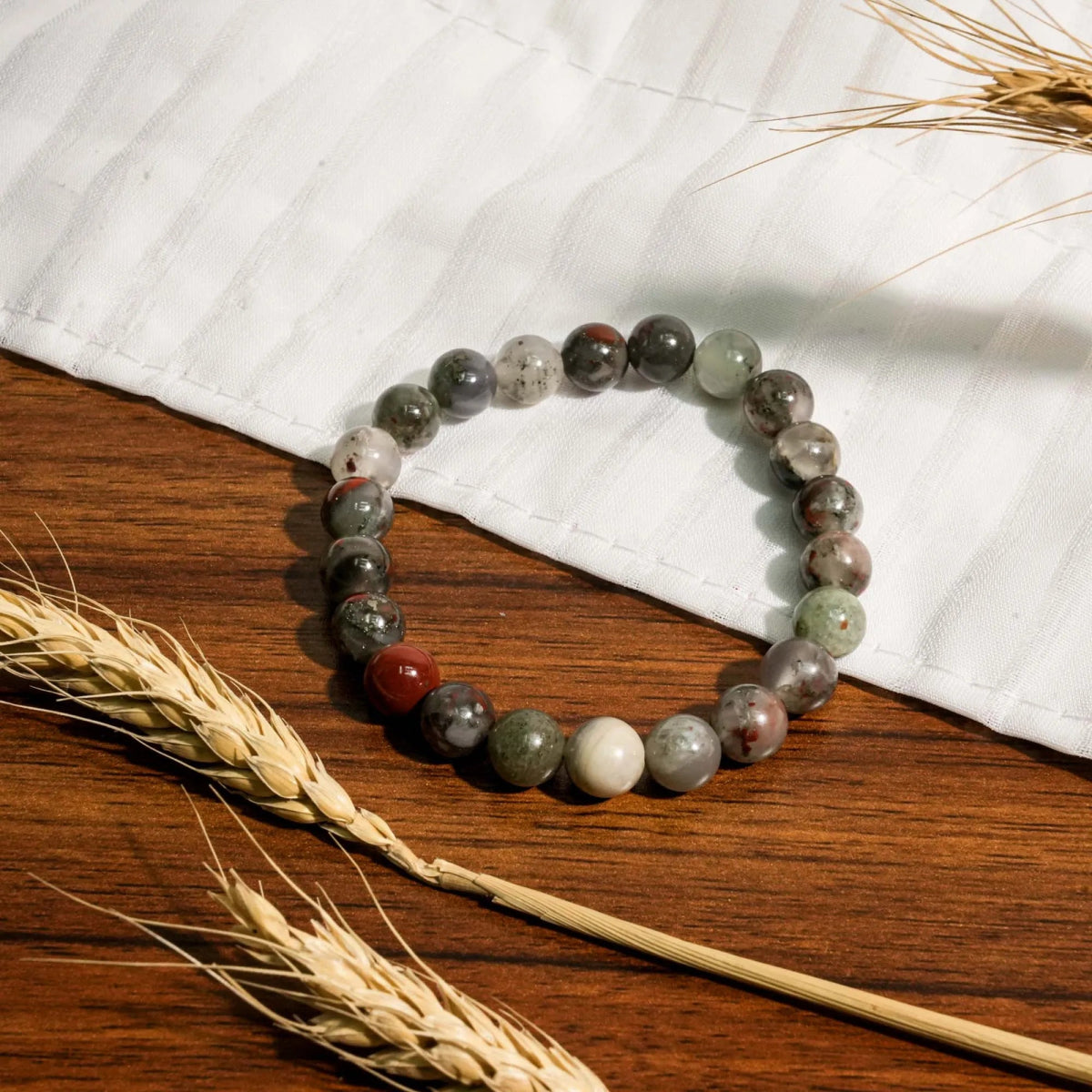 Blood Stone Bracelet - helmsman - crystal