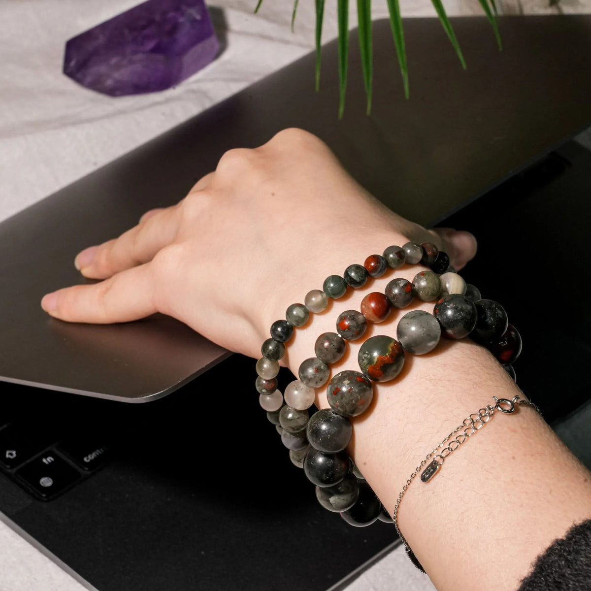Blood Stone Bracelet - helmsman - crystal