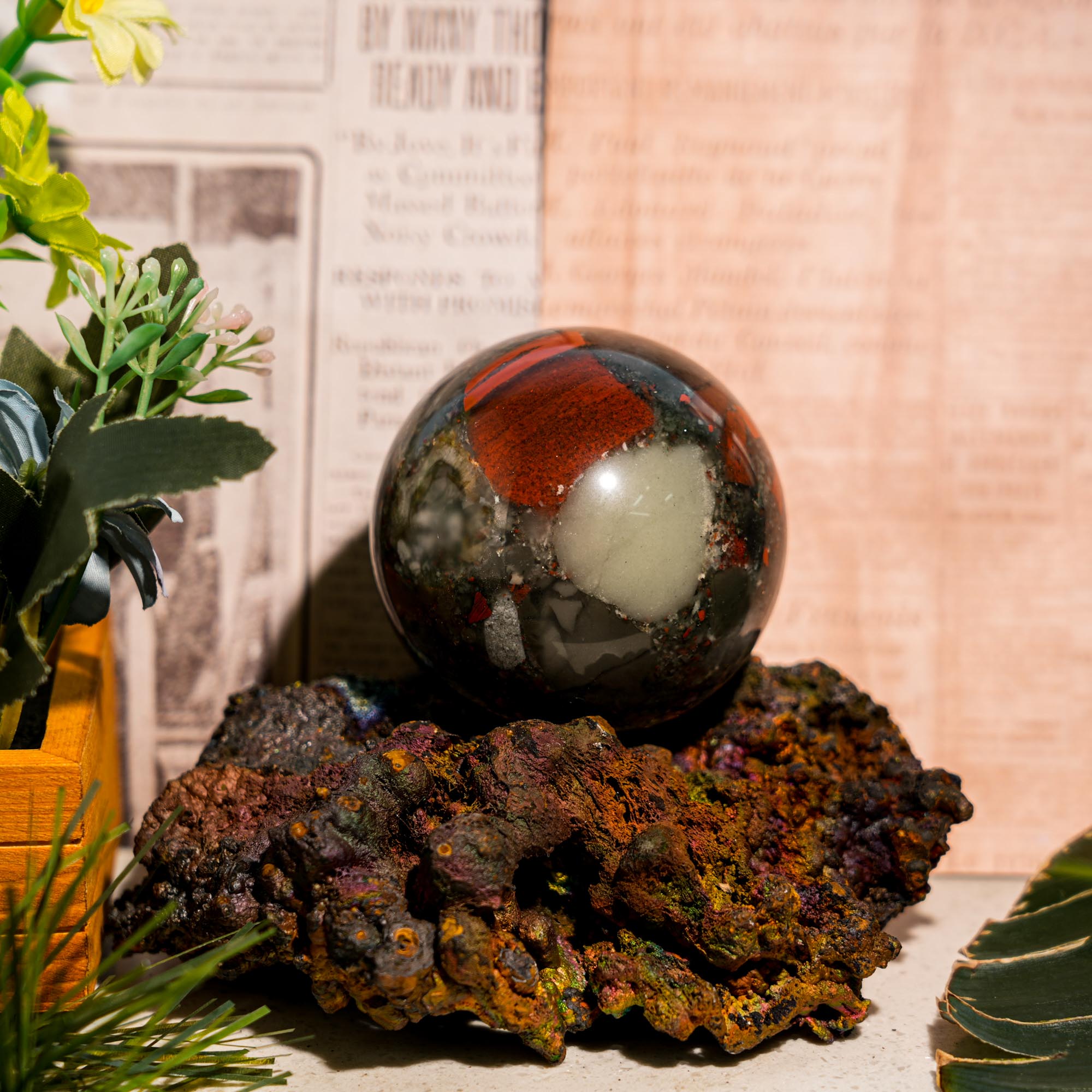 Blood Stone Sphere - helmsman - crystal