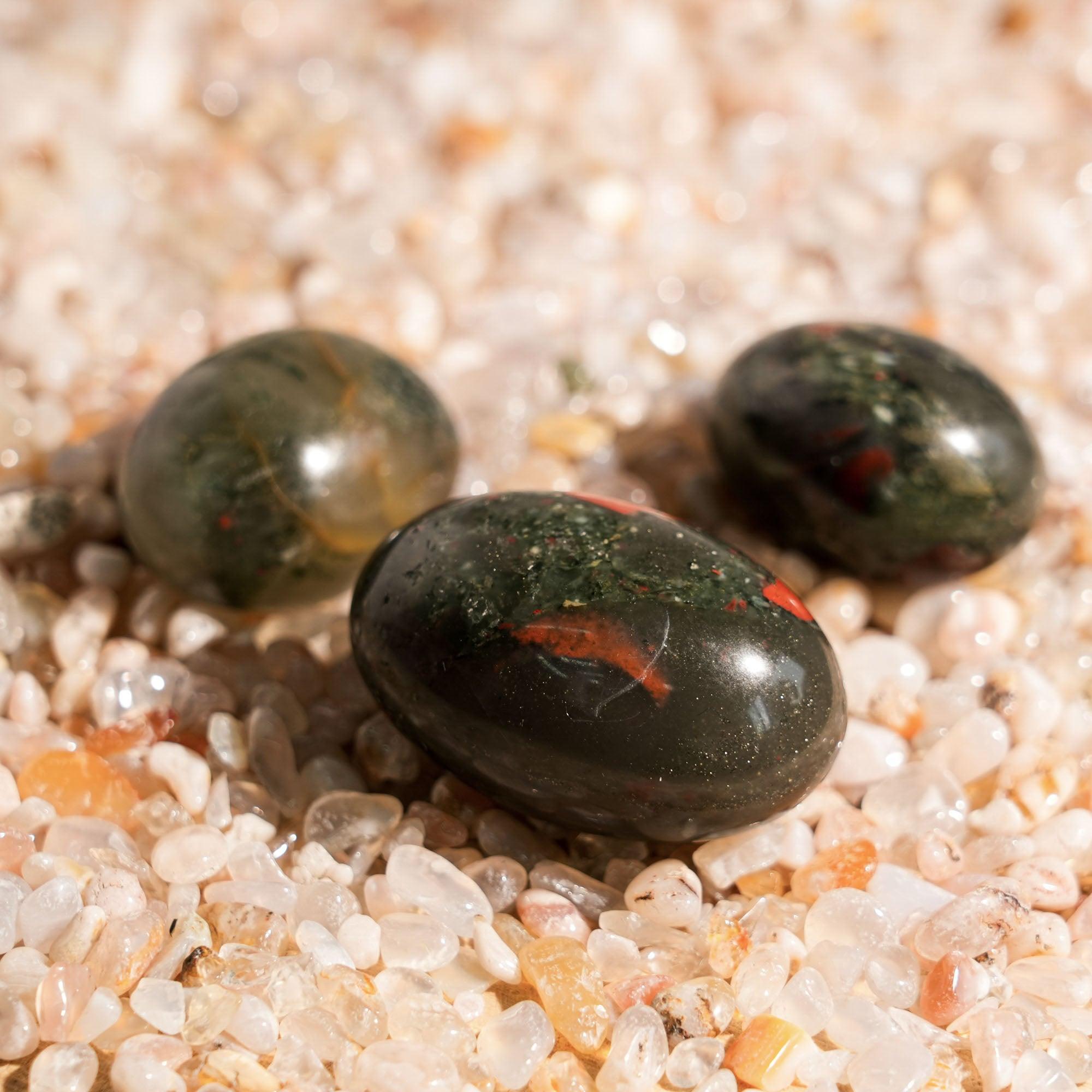 Blood Stone Tumbled Stone Set - helmsman - crystal