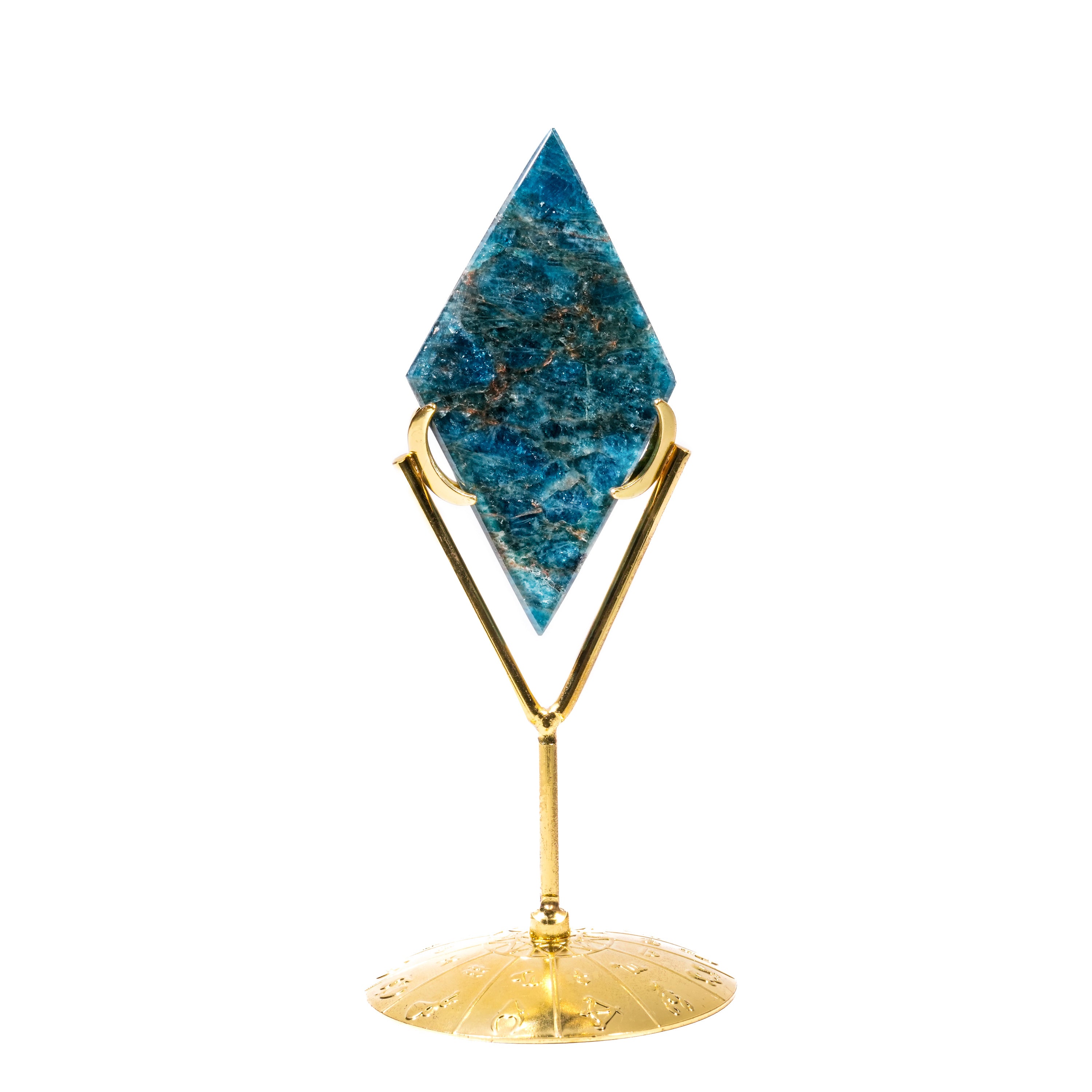 Blue Apatite Diamond Ornament-Helmsman Crystal