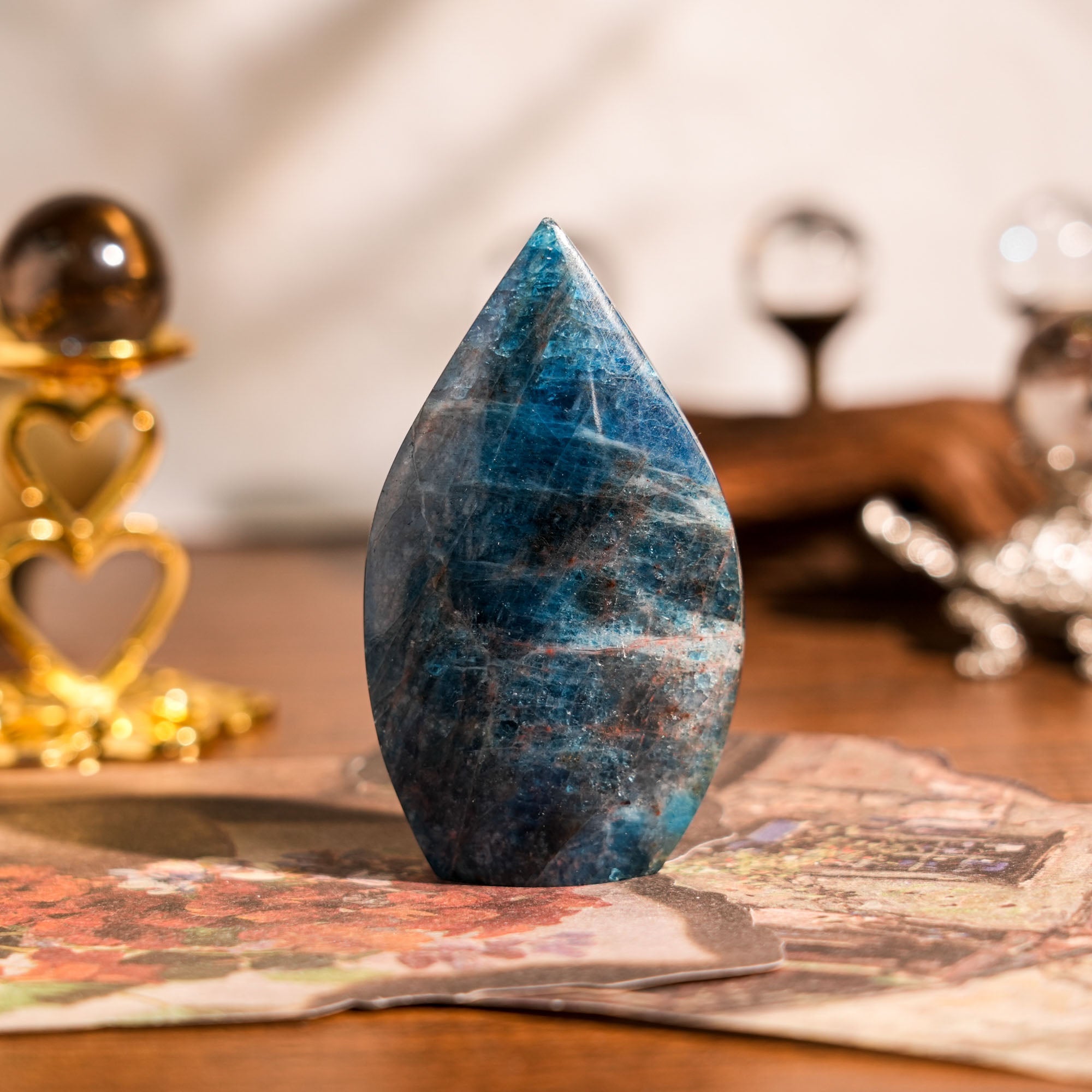 Blue Apatite Flame Freeform - helmsman - crystal