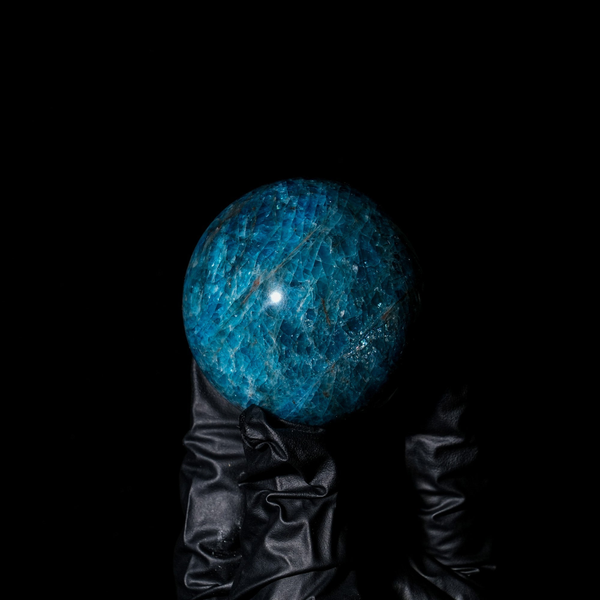 Blue Apatite Sphere - helmsman - crystal