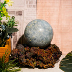 Blue Calcite Sphere - helmsman - crystal