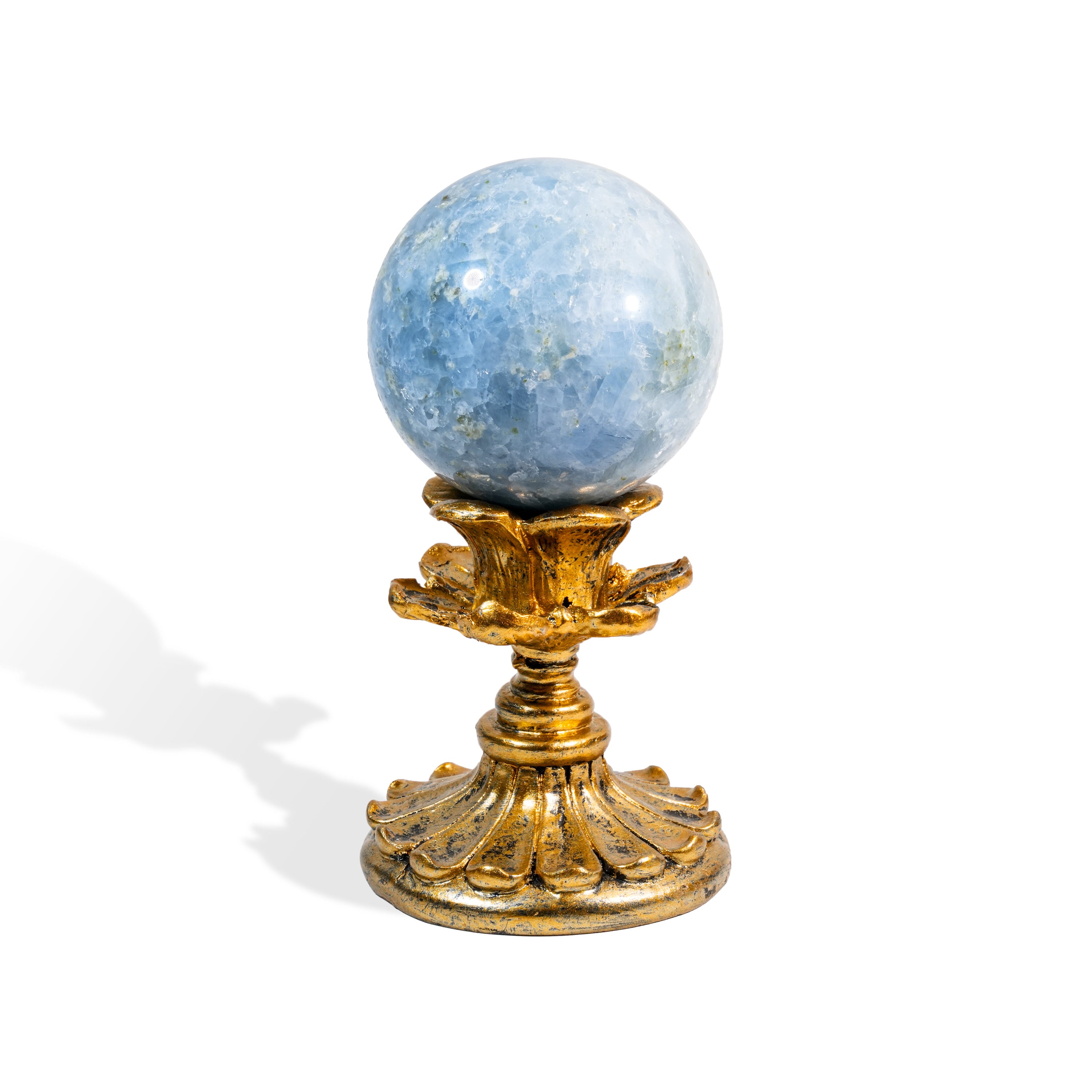 Blue Calcite Sphere-Helmsman Crystal