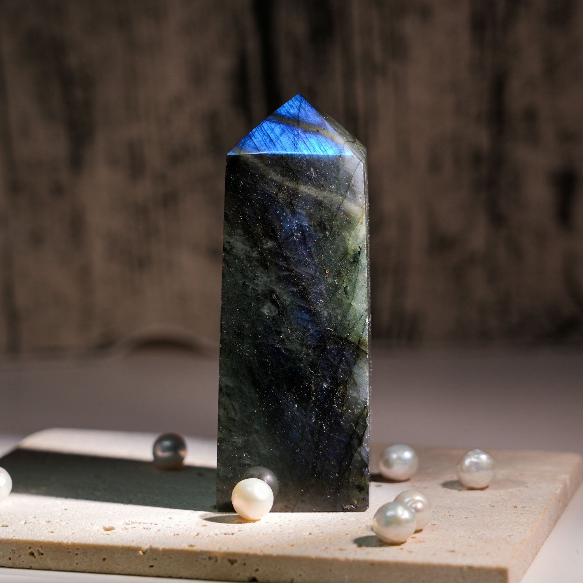 Blue Labradorite Tower - helmsman - crystal