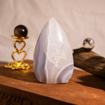 Blue Lace Agate Flame Freeform - helmsman - crystal