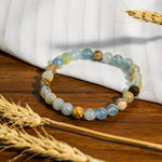 Blue Onyx Beads Bracelet - helmsman - crystal