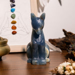 Blue Onyx Fox Carving - helmsman - crystal