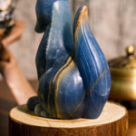 Blue Onyx Fox Carving - helmsman - crystal
