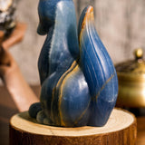Blue Onyx Fox Carving - helmsman - crystal