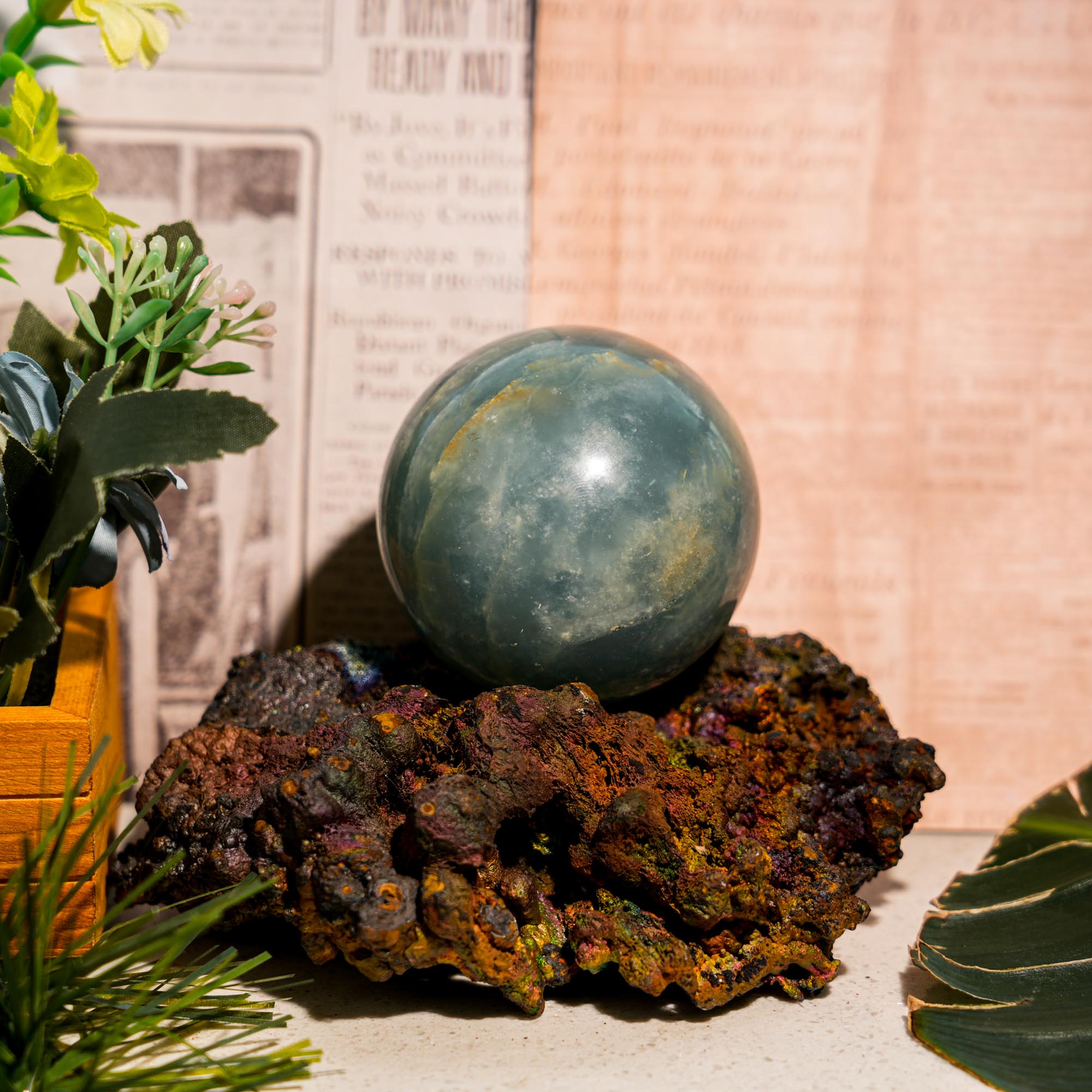 Blue Onyx Sphere - helmsman - crystal