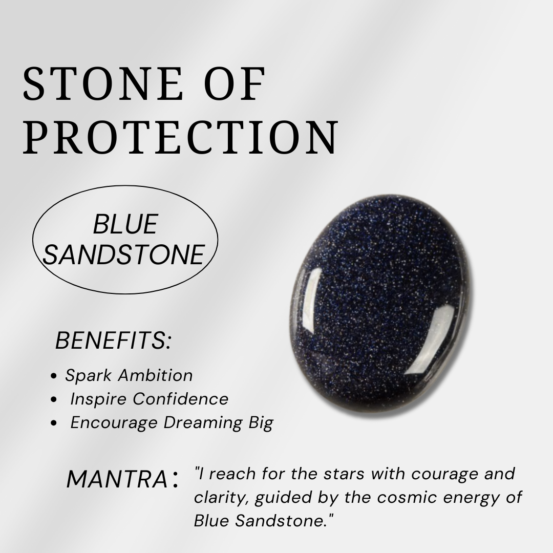 Blue Sandstone Mini Heart Set-Helmsman Crystal