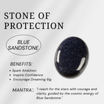 Blue Sandstone Mini Heart Set-Helmsman Crystal