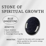 Blue Sandstone Palm Stone - helmsman - crystal
