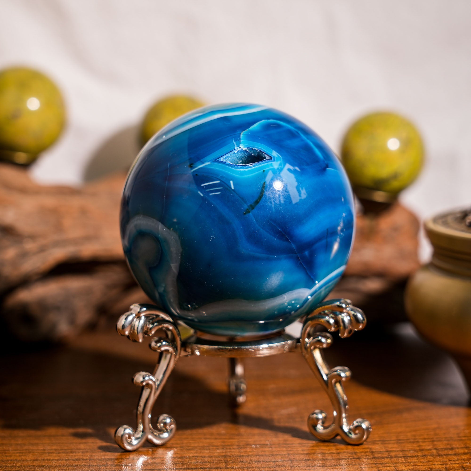 Blue Sardonyx Sphere - helmsman - crystal
