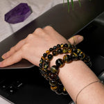 Blue Tiger Eye Stone Bracelet - helmsman - crystal