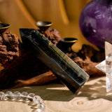 Blue Tiger Eye Stone Point-Helmsman Crystal