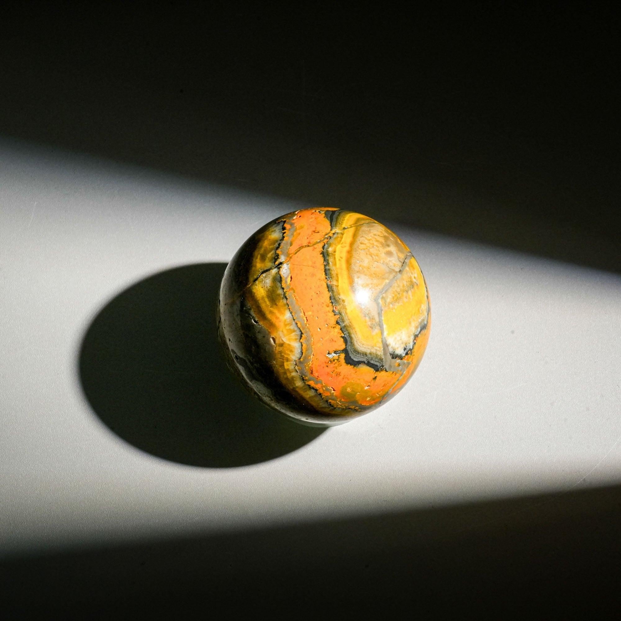 Bumblebee Jasper Sphere - helmsman - crystal