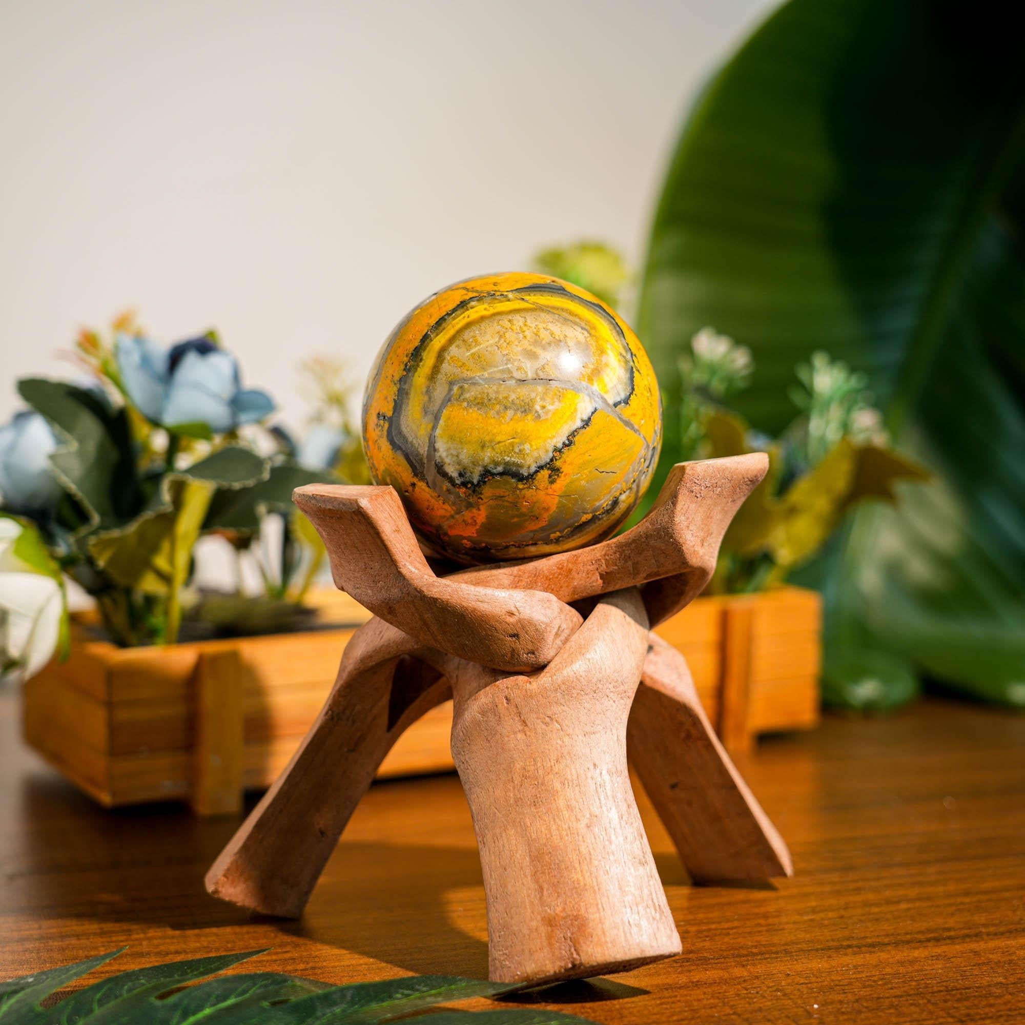 Bumblebee Jasper Sphere - helmsman - crystal