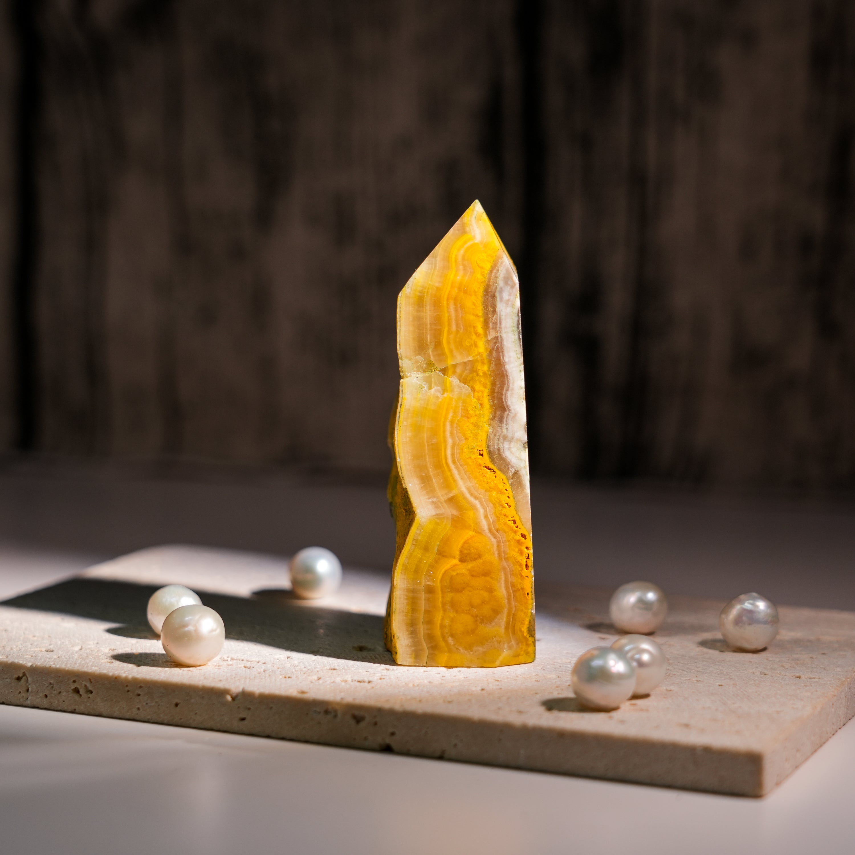 Bumblebee Jasper Tower-Helmsman Crystal