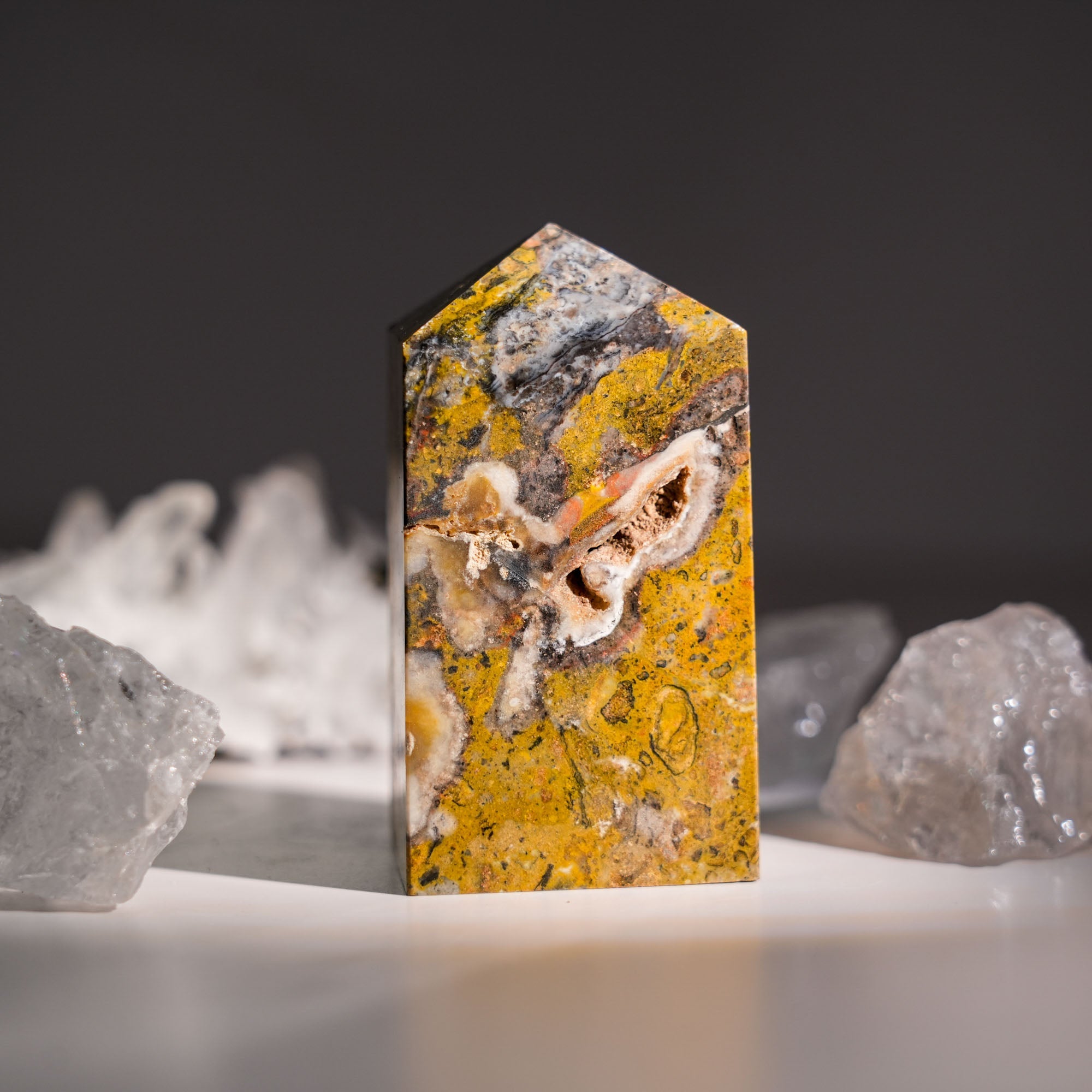 Bumblebee Jasper Tower (Man - made) - helmsman - crystal