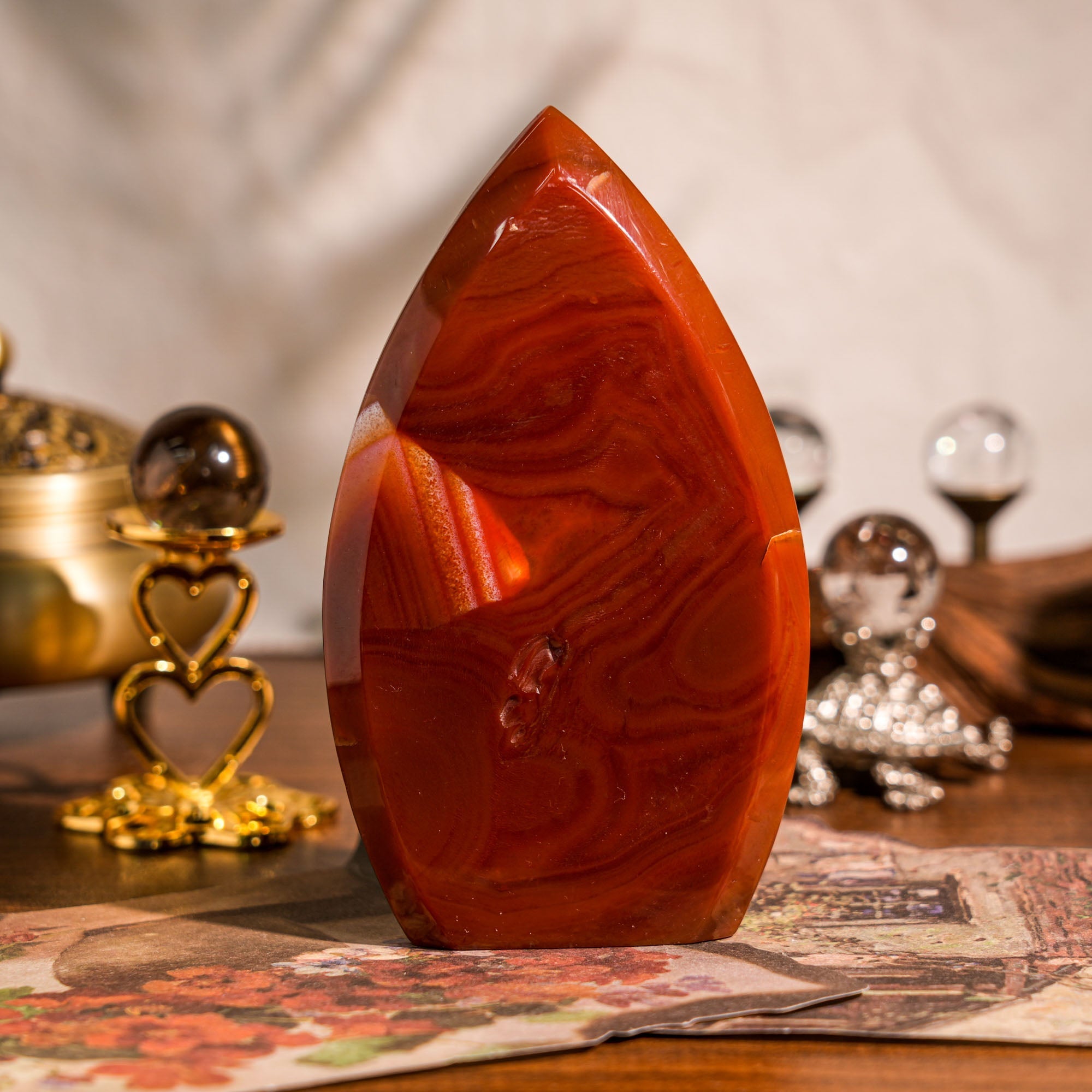Carnelian Flame Freeform - helmsman - crystal