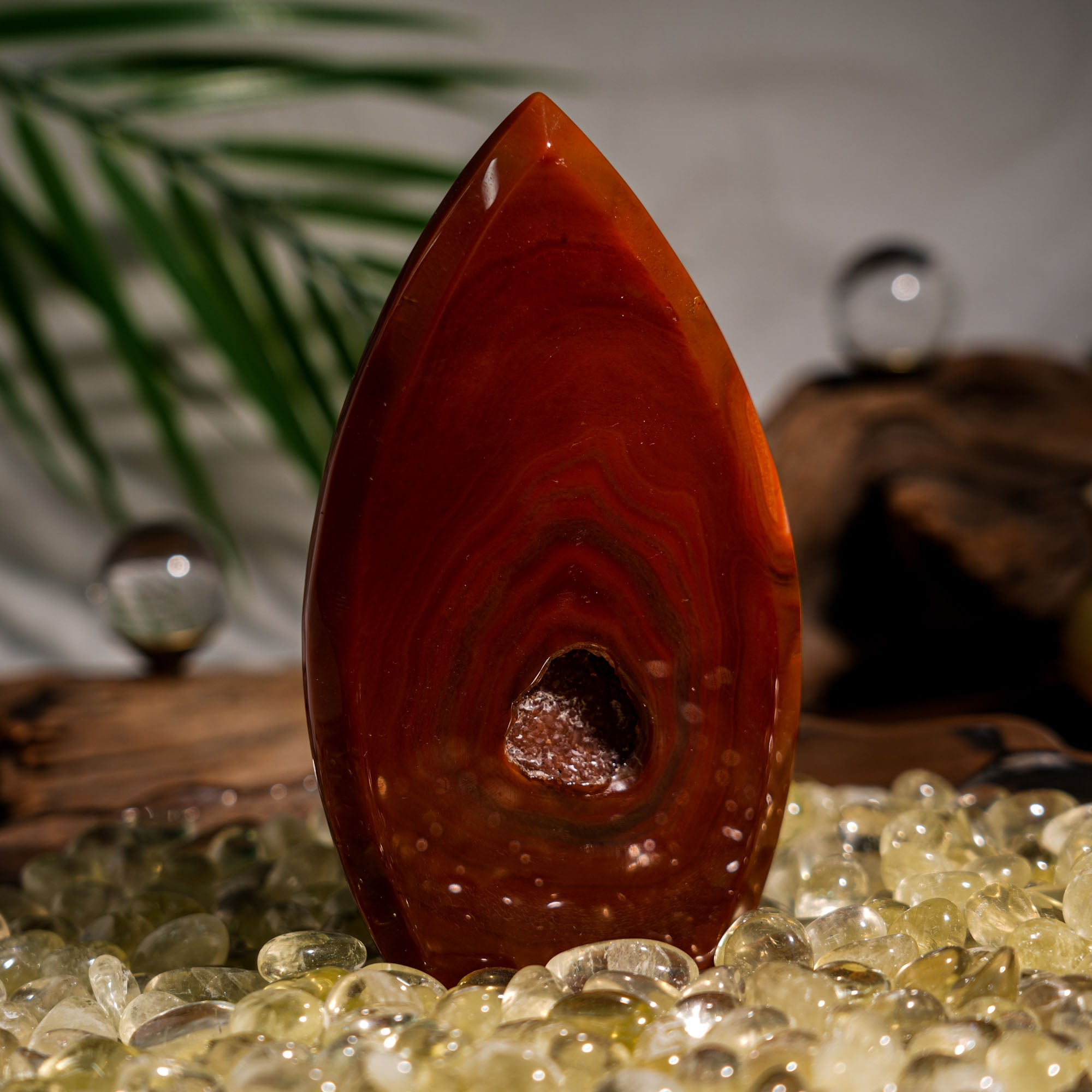 Carnelian Flame Freeform - helmsman - crystal