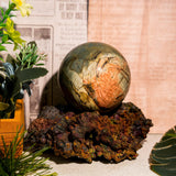 Cherry Creek Jasper Sphere - helmsman - crystal