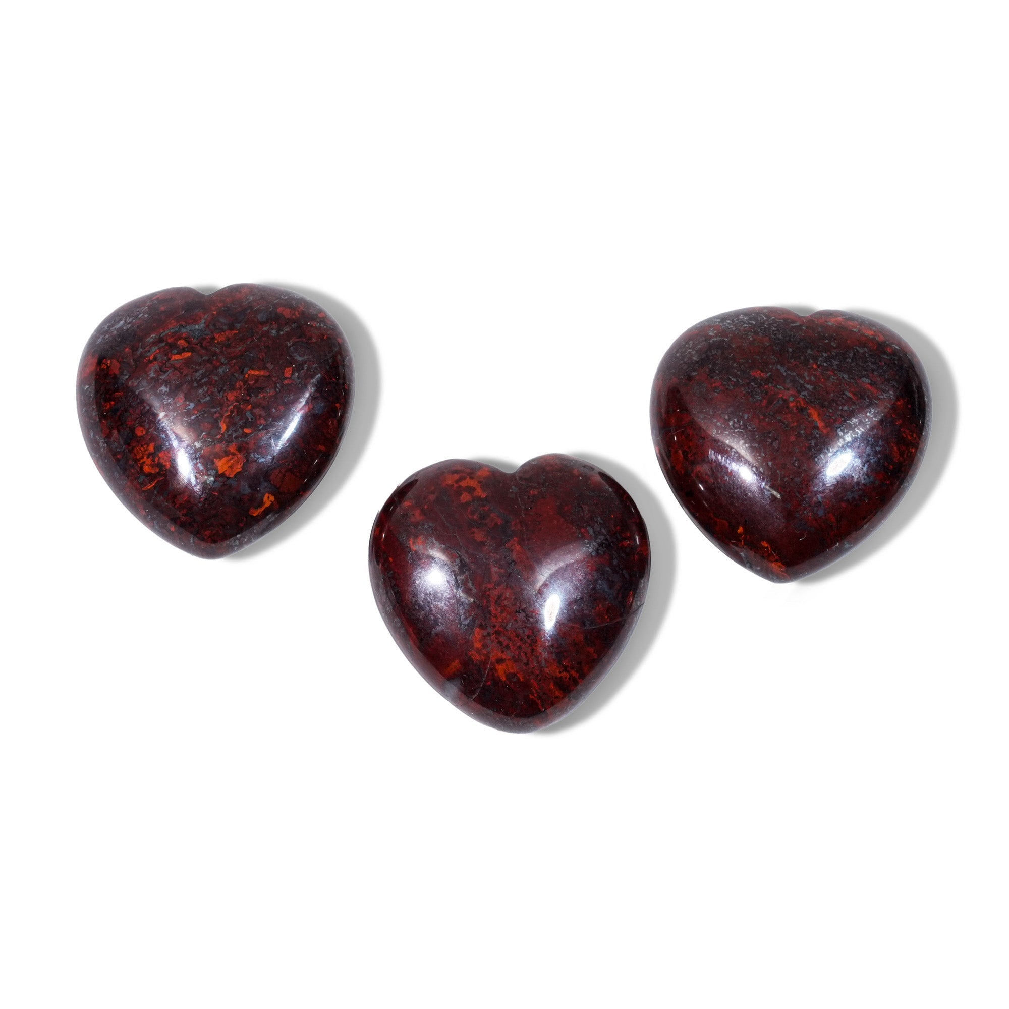 Chicken Blood Stone Mini Heart Set - helmsman - crystal