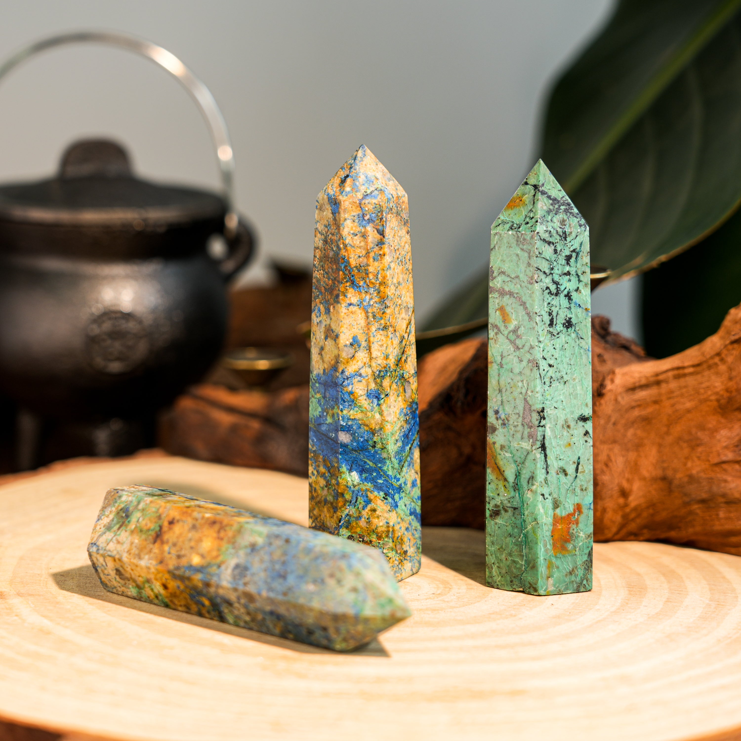 Chrysocolla Stone Point-Helmsman Crystal