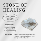Clear Quartz Geode Sphere - Helmsman Crystal - Healing Crystal