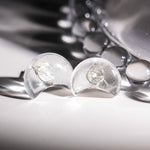 Clear Quartz Moon Earrings - helmsman - crystal
