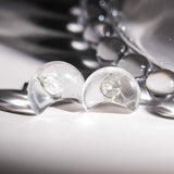 Clear Quartz Moon Earrings - helmsman - crystal