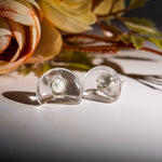 Clear Quartz Moon Earrings - helmsman - crystal