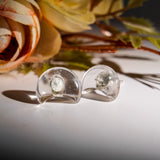 Clear Quartz Moon Earrings - helmsman - crystal
