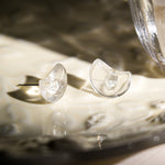 Clear Quartz Moon Earrings - helmsman - crystal