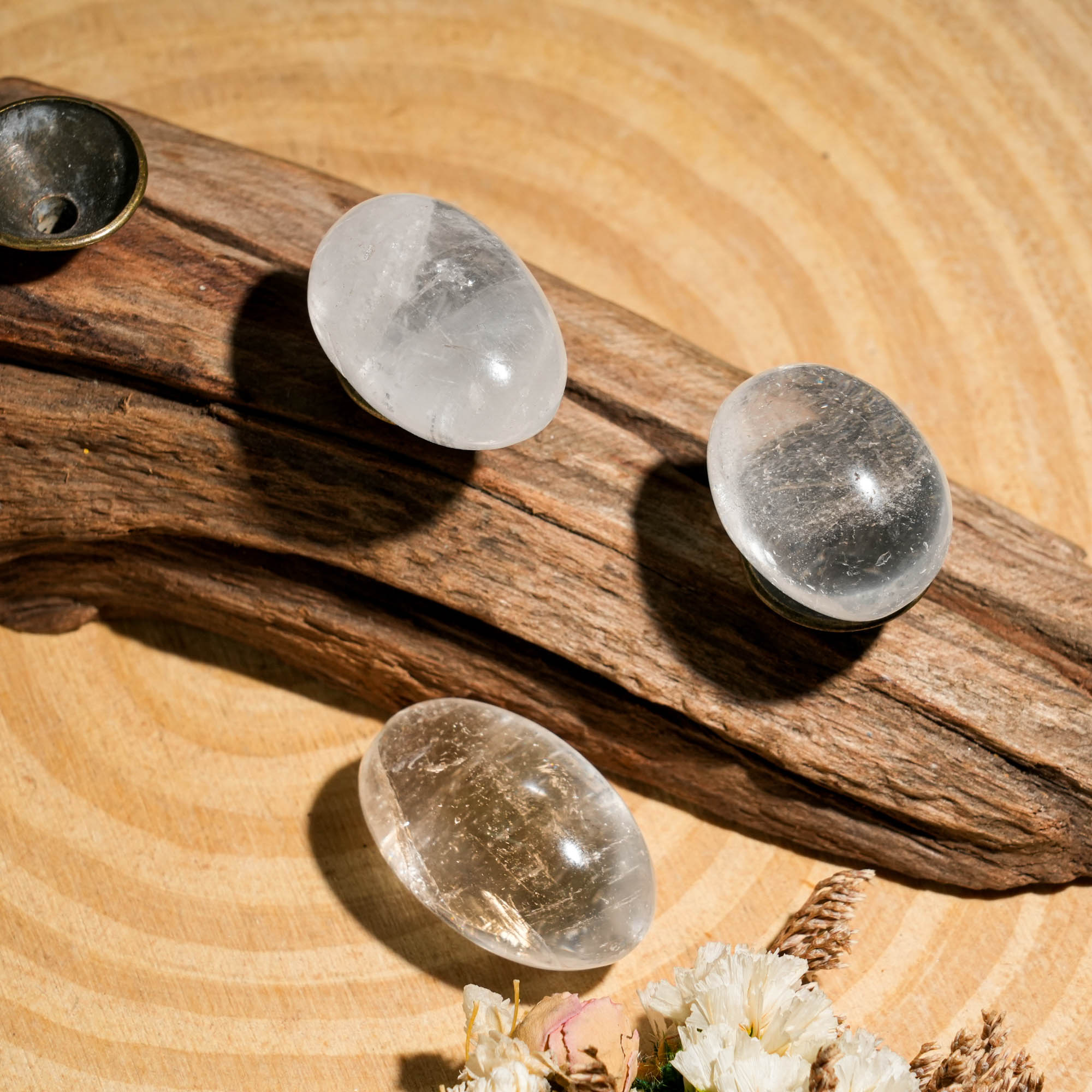 Clear Quartz Tumbled Stone Set - helmsman - crystal