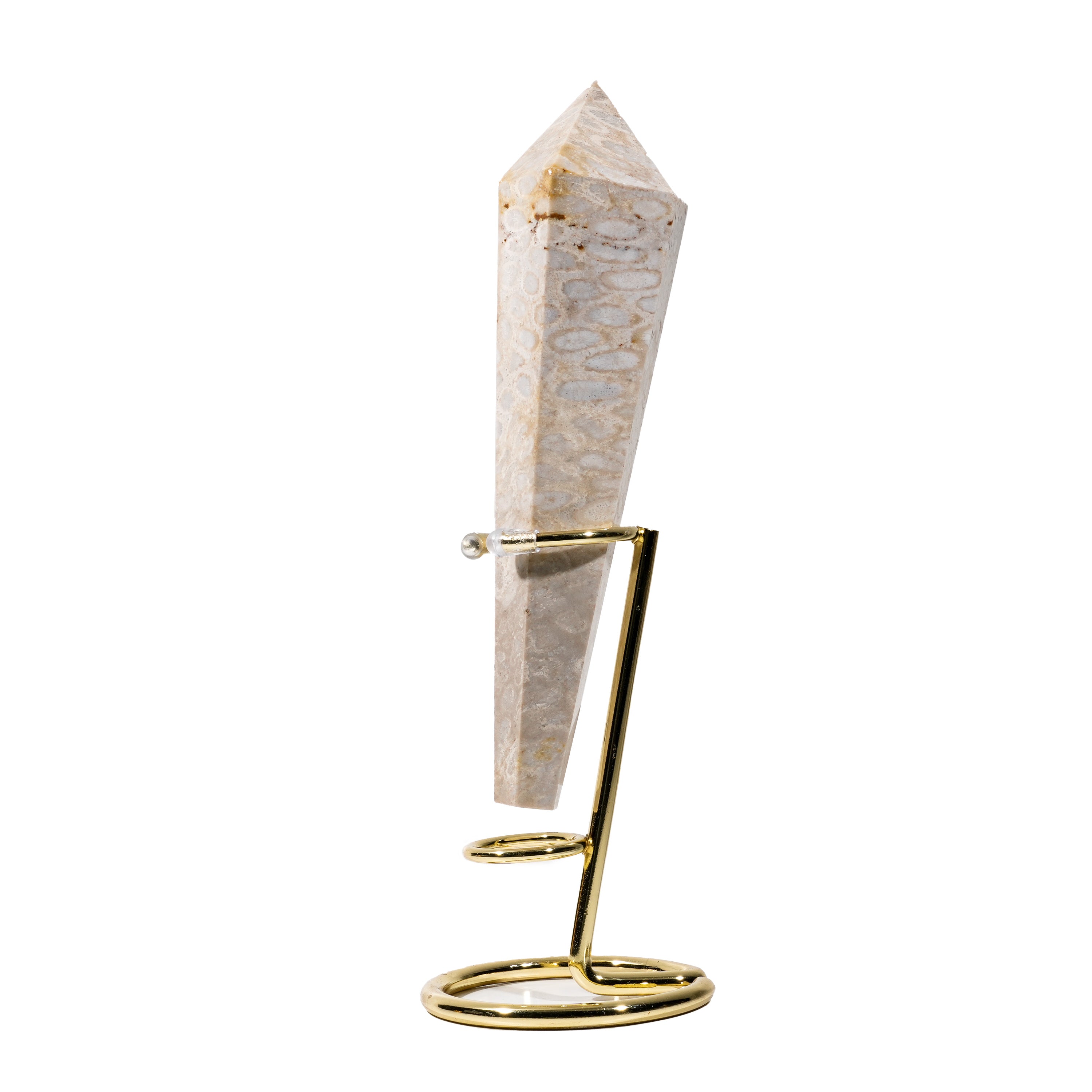 Coral Jade Fossil Wand Ornament-Helmsman Crystal