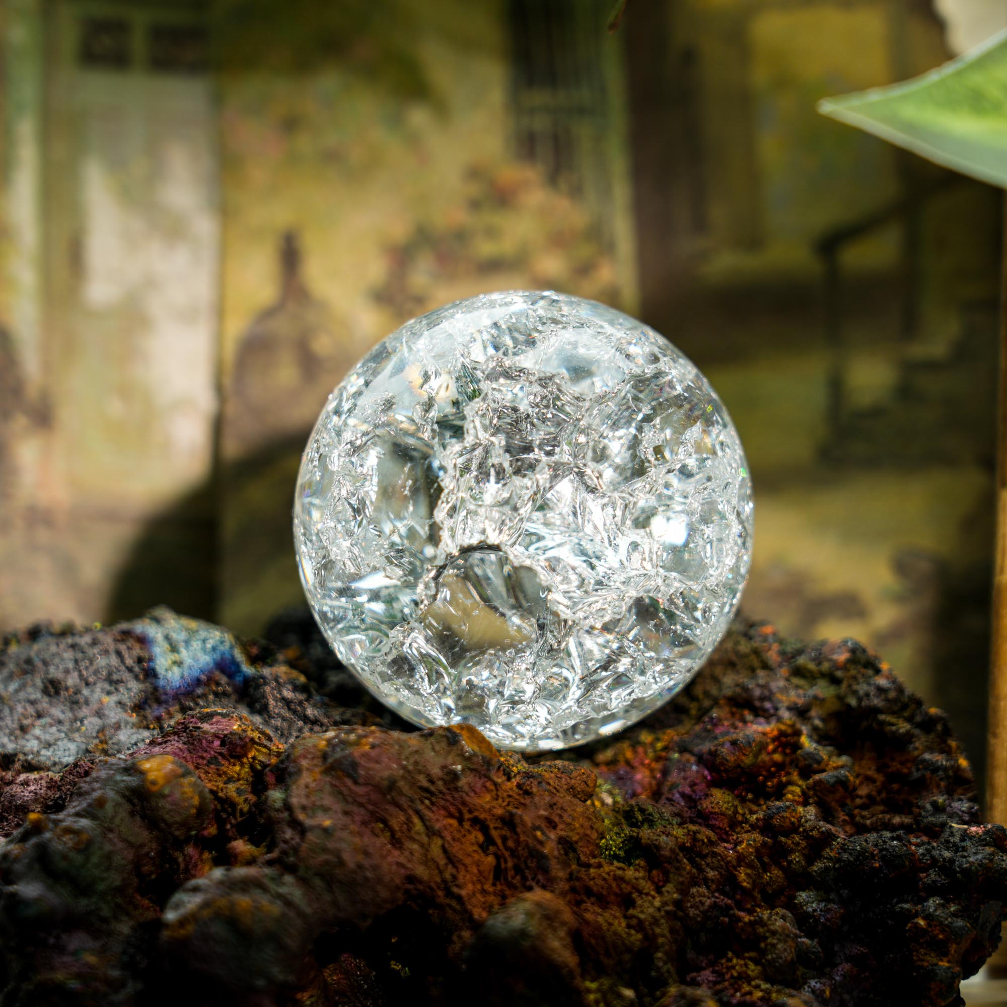 Crackle Quartz Sphere - helmsman - crystal