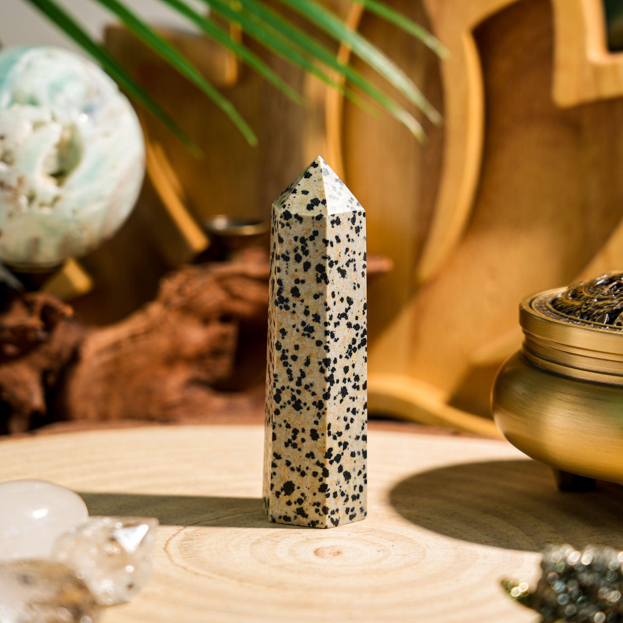 Dalmatian Jasper Point - helmsman - crystal